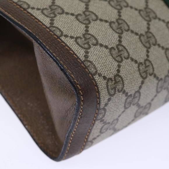 GUCCI GG Supreme Web Sherry Line Clutch Bag PVC Beige Red 89 01 002 Auth yk12307 - Picture 7 of 16